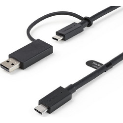 StarTech 1m USB-C CABLE WITH USB-A ADAPTER Black