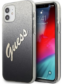 Guess Glitter Gradient Script Θήκη iPhone 12 mini Black GUHCP12SPCUGLSBK