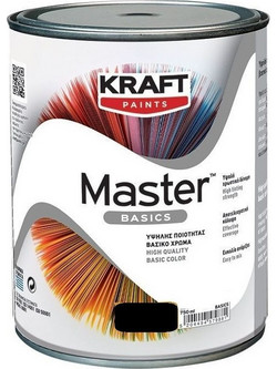 Kraft Paints Master Basics Πλαστικό Χρώμα Εσωτερικού Χώρου Μαύρο 0.75lt