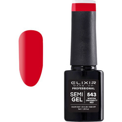 Elixir Semigel 543 Boston University Red Ημιμόνιμο Βερνίκι Νυχιών 5ml