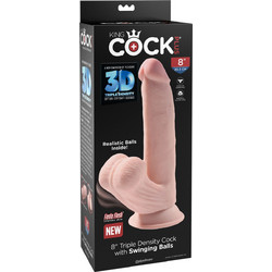 Pipedream King Cock Plus 8" Triple Density Ρεαλιστικό Dildo με Βεντούζα & Όρχεις 20.3cm Flesh