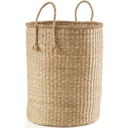 Ψηλό καλάθι από καλάμι θαλάσσης Μ40xΠ40xΥ58cm
