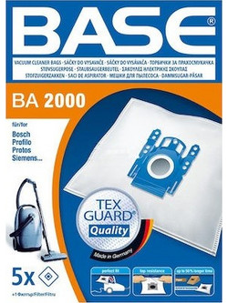 Base BA2000 Σακούλες Σκούπας 5τμχ Συμβατές με Σκούπα Bosch / Siemens