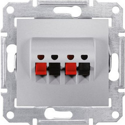 Πρίζα Ηxείων Διπλή Aluminium Sedna