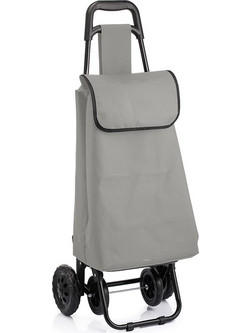 VESTA Καρότσι Λαϊκής 36lt Μεταλλικό 48x35x84cm 2+2 Ρόδες με Σάκο Πολυεστέρα 600D Αντοχής 25kg Γκρι