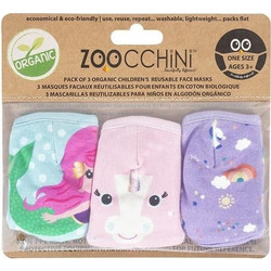 Zoocchini Organic Βαμβακερές Παιδικές Μάσκες Unicorn Multi 3τμχ