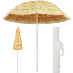 vidaXL Hawaii Ομπρέλα Θαλάσσης με UV Προστασία Μπεζ 2.4m 44548