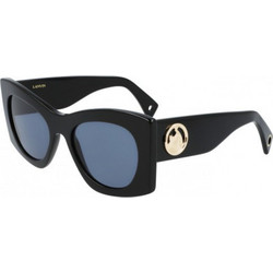 Lanvin LV605S 001 Γυναικεία Γυαλιά Ηλίου Τετράγωνα Κοκάλινα Μαύρα με Μαύρο Polarized Φακό