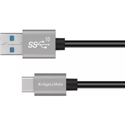 Kruger & Matz Basic Καλώδιο USB-A to USB-C 1m Μαύρο KM1263