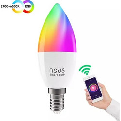 NOUS Tuya Smart bulb LED E14 4.5W RGB WiFi, Works With Alexa and Google Assistant (P4)