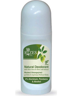 Rizes Crete With Aloe Vera Φυσικό Αποσμητικό Roll On Χωρίς Αλουμίνιο 50ml