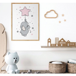 ΠΑΙΔΙΚΗ ΑΦΙΣΑ FLYING BABY PINK 48279 (PVC/PLEXIGLASS ΧΡΩΜΑ ΦΥΣΙΚΟΥ ΞΥΛΟΥ) 30x40cm