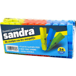Μανταλάκια Πλαστικά Sandra (Συσ./24τεμ)