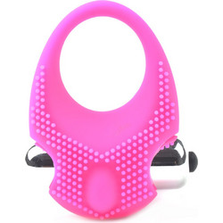 Pink Vibrating Cock Ring with Clitoral Stimulator 3 cm