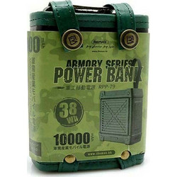 Remax RPP-79 Power Bank 10000mAh με 2 Θύρες USB-A Green