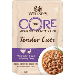 Wellness Core Adult Grain Free Tender Cuts with Turkey & Duck in Gravy 24x85gr