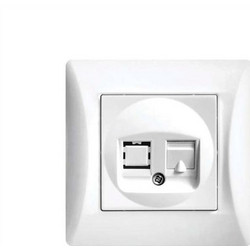 Πρίζα δικτύου RJ45 μονή λευκή LINEME H Series 50-00118-1