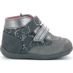 Kickers Bonkro Παιδικά Μποτάκια Ανθρακί Suede με Σκρατς 860099-10-123