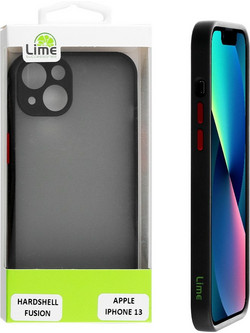 Lime Θήκη iPhone 13 6.1 Hardshell Fusion Camera Guard Black With Red Keys