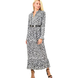 Γυναικείο μάξι φόρεμα animal print Λευκό 13139