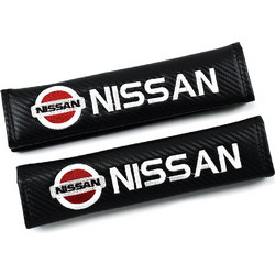 Σετ Mαξιλαράκια Ζώνης Nissan 2τμχ OEM - Μαύρο Carbon