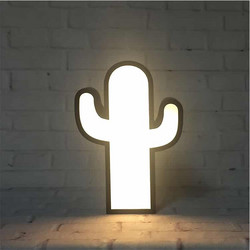 TOTAL GIFT XL0733 ΑΣΠΡΟΠΙΝΑΚΑΣ ΜΕ ΦΩΣ CACTUS 32Χ23Χ5cm