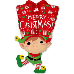 Μπαλόνι Φοιλ Σχήμα Merry Christmas Elf / 107 x 58 εκ Ξωτικό Ασυσκεύαστο - Flexmetal