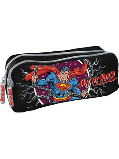 Graffiti Super-Man Κασετίνα με 2 Θήκες Μαύρη 225851