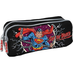 Graffiti Super-Man Κασετίνα με 2 Θήκες Μαύρη 225851