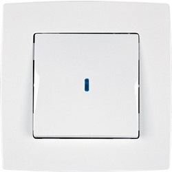 CITY ONE BUTTON TWO WAY SWITCH WITH LIGHT WHITE - 190021L