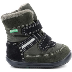 Kickers Kimbak Παιδικά Μποτάκια Χακί με Σκρατς και Γούνα 878582-10-63