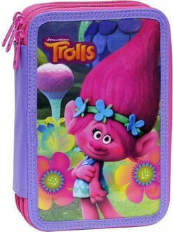 Gim Trolls Κασετίνα Γεμάτη με 2 Θήκες Μωβ Ροζ 345-20100
