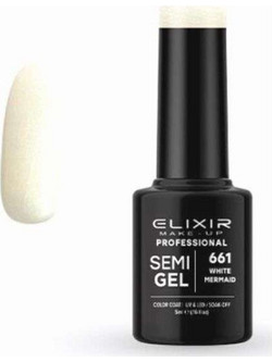 Elixir Semigel 661 White Mermaid Shimmer Ημιμόνιμο Βερνίκι Νυχιών 5ml
