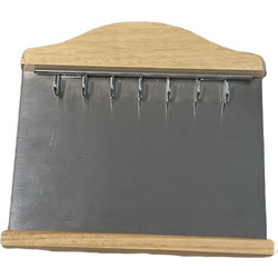 Κλειδοθήκη inox mat/ξύλο 7θέσεων 20x20x2cm