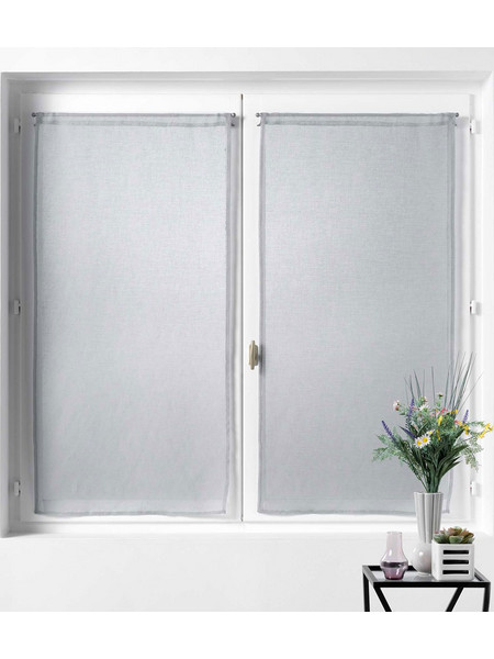 Spitishop Σετ Κουρτίνες Παραθύρου με Τούνελ 60x160 L-C Sandra 1627033 Gris