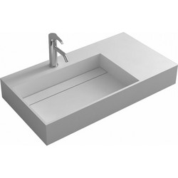 Inter Ceramic iStone Επικαθήμενος Κρεμαστός Νιπτήρας Μπάνιου 90x48cm Λευκός 9048