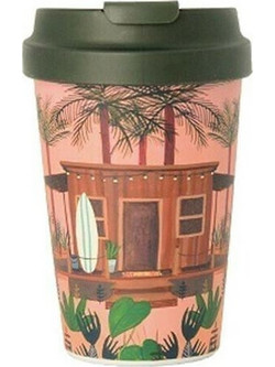 Chic Mic Ποτήρι Bamboo με Καπάκι Surfer's Paradise 350ml