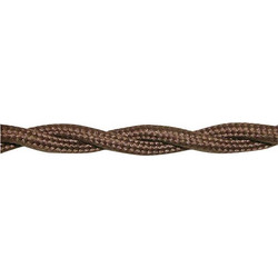 Adeleq Καλώδιο Κορδόνι Στριφτό Διακοσμητικό 2x0.75mm2 Τιμή Ανά Μέτρο Καφέ 9-0025044
