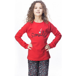 Galaxy Smile Παιδική Πιτζάμα Βαμβακερή Χειμωνιάτικη Κόκκινη Navy Μπλε 126-22