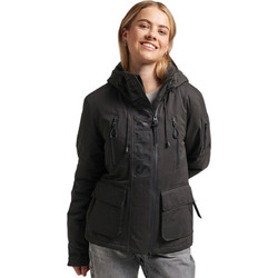 Superdry Ultimate Γυναικείο Μπουφάν Χειμωνιάτικο Softshell Κοντό Αντιανεμικό Μαύρο W5011154A-12A