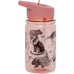 Petit Monkey Animals Desert Rose Παιδικό Μπουκάλι Πλαστικό BPA Free με Καλαμάκι Ροζ 400ml