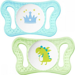 Chicco Physio Micro Ανατομικές Ορθοδοντικές Πιπίλες Σιλικόνης 0-2m Αγόρι 2τμχ