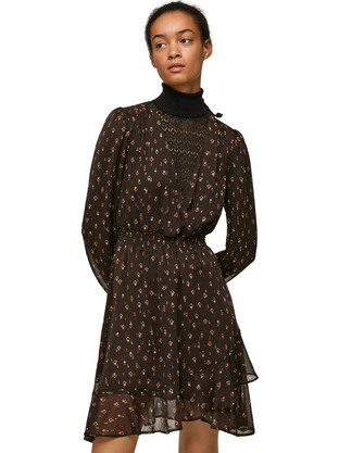 Pepe Jeans Leticia Mini Καθημερινό Φόρεμα Καφέ PL953136-886