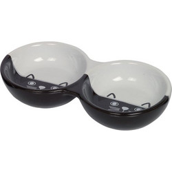 NOBBY ΔΙΠΛΟ ΚΕΡΑΜΙΚΟ ΠΙΑΤΟ ΓΑΤΑΣ FACE WHITE & BLACK 22cm/0.26lt