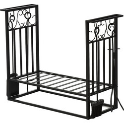 Μεταλλική Ξυλιέρα Τζακιού με Αξεσουάρ 75 x 30 x 60 cm HOMCOM 842-163