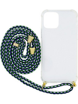 GOOSPERY CLEAR CASE WITH STRAP IPHONE 14 PLUS (NAVY/GREEN)