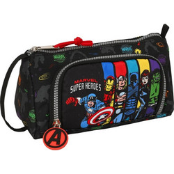 Safta The Avengers Super Heroes Κασετίνα με 2 Θήκες Μαύρη S4307859