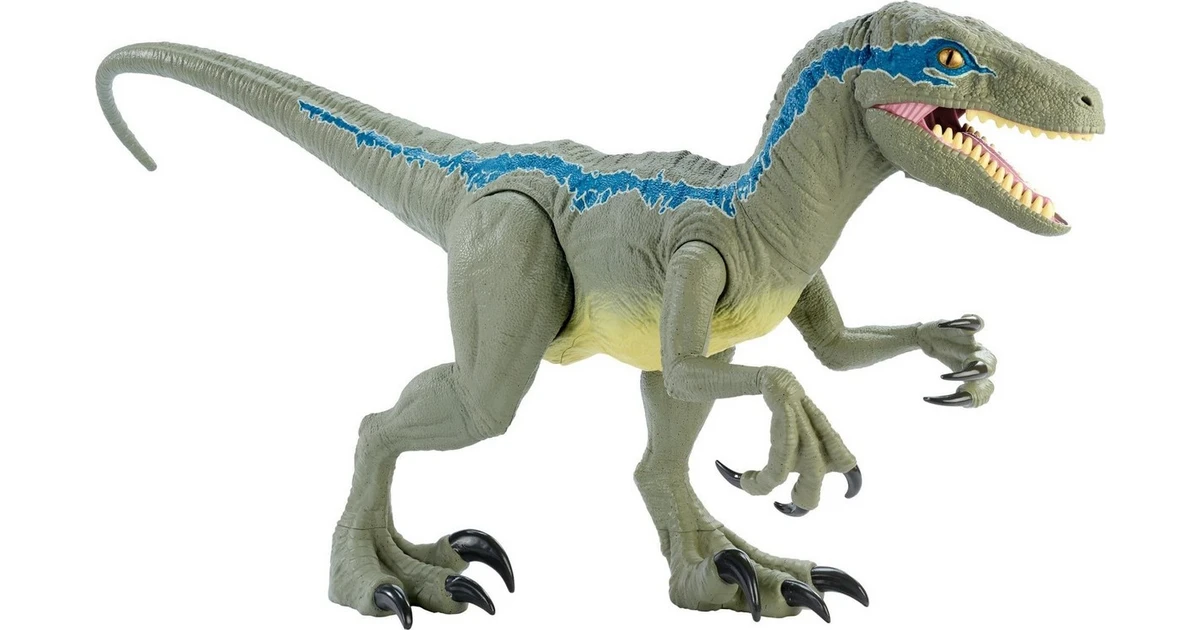 Mattel Jurassic World Dino Rivals Super Colossal Velociraptor Blue Bestprice Gr