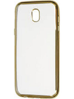 Forcel Electro Bumper Silicone Case Slim Fit - Θήκη Σιλικόνης Clear / Gold (Samsung Galaxy J3 2017)