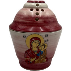 Καντήλι Αποστολικό Θεομήτωρ κεραμικό 9.70x12cm Ροζ